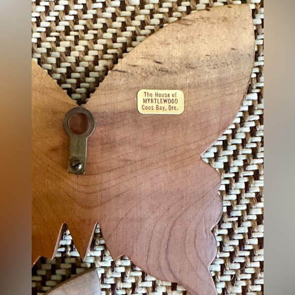 2 Vintage Carved Myrtlewood Carved Butterfly Set Mid Century Modern from Oregon - Picture 7 of 10